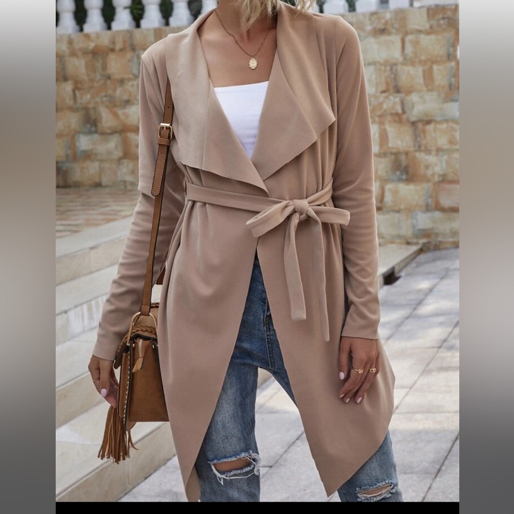 SHEIN tan light weight trench coat
